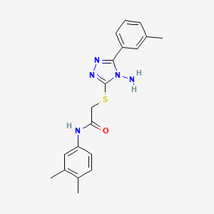 molecular formula C19H21N5OS B2930869 2-((4-amino-5-(m-tolyl)-4H-1,2,4-triazol-3-yl)thio)-N-(3,4-dimethylphenyl)acetamide CAS No. 577696-69-6