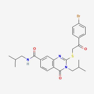 2-((2-(4-bromophenyl)-2-oxoethyl)thio)-N,3-diisobutyl-4-oxo-3,4-dihydroquinazoline-7-carboxamide