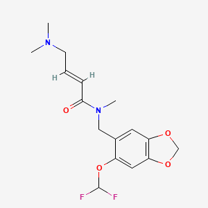 (E)-N-[[6-(Difluoromethoxy)-1,3-benzodioxol-5-yl]methyl]-4-(dimethylamino)-N-methylbut-2-enamide