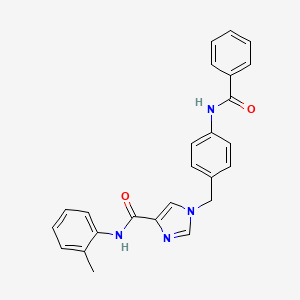 molecular formula C25H22N4O2 B2930878 1-[(4-benzamidophenyl)methyl]-N-(2-methylphenyl)-1H-imidazole-4-carboxamide CAS No. 1251576-26-7
