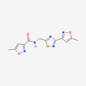 molecular formula C12H11N5O4 B2930880 5-甲基-N-((3-(5-甲基异恶唑-3-基)-1,2,4-恶二唑-5-基)甲基)异恶唑-3-甲酰胺 CAS No. 2034321-55-4