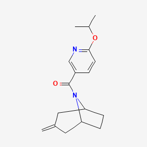 molecular formula C17H22N2O2 B2930883 (3-Methylidene-8-azabicyclo[3.2.1]octan-8-yl)-(6-propan-2-yloxypyridin-3-yl)methanone CAS No. 2320859-04-7