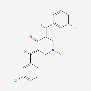 (3E,5E)-3,5-bis[(3-chlorophenyl)methylidene]-1-methylpiperidin-4-one