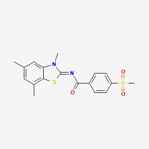 (Z)-4-(methylsulfonyl)-N-(3,5,7-trimethylbenzo[d]thiazol-2(3H)-ylidene)benzamide