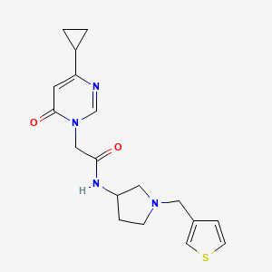 2-(4-cyclopropyl-6-oxo-1,6-dihydropyrimidin-1-yl)-N-{1-[(thiophen-3-yl)methyl]pyrrolidin-3-yl}acetamide