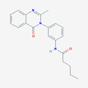 molecular formula C20H21N3O2 B2930898 N-[3-(2-methyl-4-oxoquinazolin-3-yl)phenyl]pentanamide CAS No. 898428-61-0