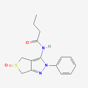 molecular formula C15H17N3O2S B2930901 N-(5-oxo-2-phenyl-4,6-dihydrothieno[3,4-c]pyrazol-3-yl)butanamide CAS No. 1009580-96-4