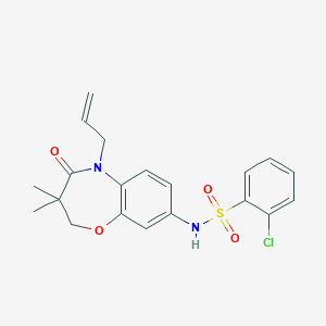 N-(5-allyl-3,3-dimethyl-4-oxo-2,3,4,5-tetrahydrobenzo[b][1,4]oxazepin-8-yl)-2-chlorobenzenesulfonamide