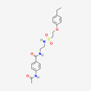 molecular formula C21H27N3O5S B2930914 4-acetamido-N-(2-(2-(4-ethylphenoxy)ethylsulfonamido)ethyl)benzamide CAS No. 1351591-23-5