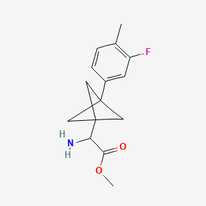 molecular formula C15H18FNO2 B2930919 Methyl 2-amino-2-[3-(3-fluoro-4-methylphenyl)-1-bicyclo[1.1.1]pentanyl]acetate CAS No. 2287265-80-7