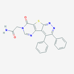 molecular formula C22H15N5O2S B293092 2-(8-oxo-3,4-diphenylpyrimido[4',5':4,5]thieno[2,3-c]pyridazin-7(8H)-yl)acetamide 