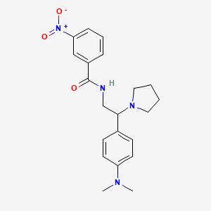 molecular formula C21H26N4O3 B2930926 N-(2-(4-(dimethylamino)phenyl)-2-(pyrrolidin-1-yl)ethyl)-3-nitrobenzamide CAS No. 897620-05-2