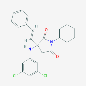 molecular formula C24H24Cl2N2O2 B293093 1-Cyclohexyl-3-styryl-3-(3,5-dichloroanilino)pyrrolidine-2,5-dione 