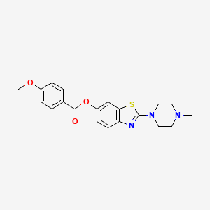 molecular formula C20H21N3O3S B2930932 2-(4-甲基哌嗪-1-基)苯并[d]噻唑-6-基 4-甲氧基苯甲酸酯 CAS No. 953194-51-9