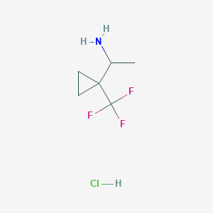 molecular formula C6H11ClF3N B2930937 1-[1-(Trifluoromethyl)cyclopropyl]ethanamine hydrochloride CAS No. 1823846-51-0