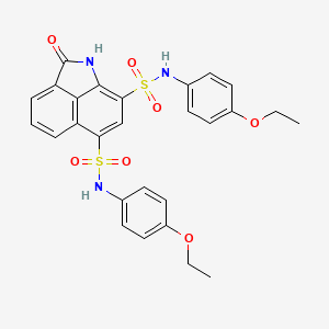 molecular formula C27H25N3O7S2 B2930940 N,N'-bis(4-ethoxyphenyl)-2-oxo-1,2-dihydrobenzo[cd]indole-6,8-disulfonamide CAS No. 425411-82-1