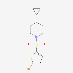 molecular formula C12H14BrNO2S2 B2930941 1-((5-Bromothiophen-2-yl)sulfonyl)-4-cyclopropylidenepiperidine CAS No. 2097913-79-4