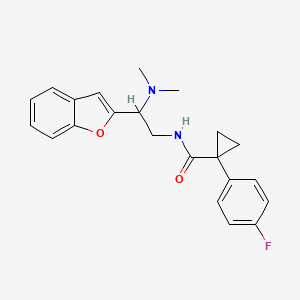 molecular formula C22H23FN2O2 B2930942 N-(2-(benzofuran-2-yl)-2-(dimethylamino)ethyl)-1-(4-fluorophenyl)cyclopropanecarboxamide CAS No. 2034301-31-8
