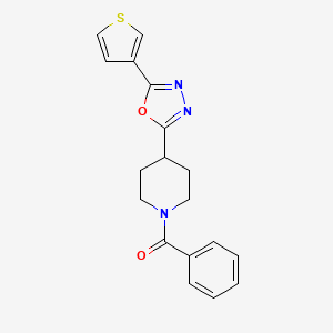 Phenyl(4-(5-(thiophen-3-yl)-1,3,4-oxadiazol-2-yl)piperidin-1-yl)methanone