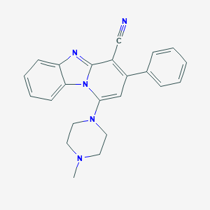 molecular formula C23H21N5 B293095 1-(4-Methyl-1-piperazinyl)-3-phenylpyrido[1,2-a]benzimidazole-4-carbonitrile 
