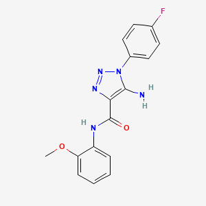 molecular formula C16H14FN5O2 B2930956 5-氨基-1-(4-氟苯基)-N-(2-甲氧基苯基)-1H-1,2,3-三唑-4-甲酰胺 CAS No. 950253-17-5