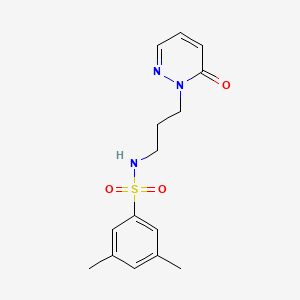 molecular formula C15H19N3O3S B2930964 3,5-二甲基-N-(3-(6-氧代吡哒嗪-1(6H)-基)丙基)苯磺酰胺 CAS No. 1203056-65-8