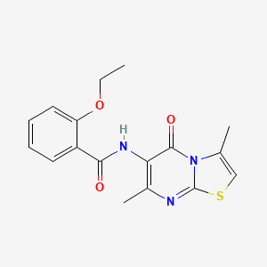 molecular formula C17H17N3O3S B2930968 N-(3,7-dimethyl-5-oxo-5H-thiazolo[3,2-a]pyrimidin-6-yl)-2-ethoxybenzamide CAS No. 946250-53-9