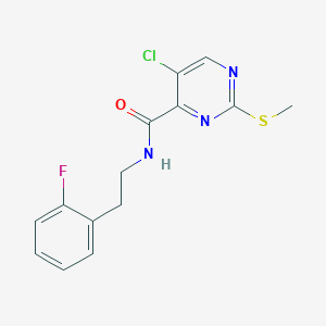molecular formula C14H13ClFN3OS B2930969 5-chloro-N-[2-(2-fluorophenyl)ethyl]-2-(methylsulfanyl)pyrimidine-4-carboxamide CAS No. 1090716-47-4