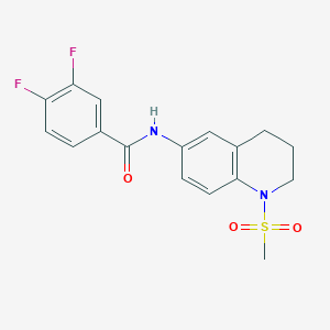 molecular formula C17H16F2N2O3S B2930972 3,4-difluoro-N-(1-methylsulfonyl-3,4-dihydro-2H-quinolin-6-yl)benzamide CAS No. 941971-94-4