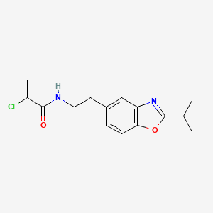 2-Chloro-N-[2-(2-propan-2-yl-1,3-benzoxazol-5-yl)ethyl]propanamide