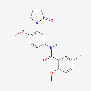 molecular formula C19H19ClN2O4 B2930975 5-chloro-2-methoxy-N-(4-methoxy-3-(2-oxopyrrolidin-1-yl)phenyl)benzamide CAS No. 941889-96-9