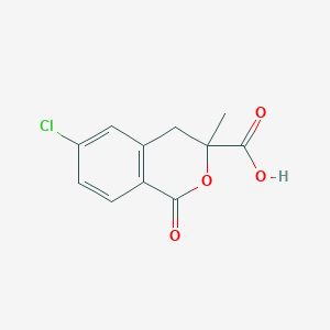 molecular formula C11H9ClO4 B2930978 6-氯-3-甲基-1-氧代异色满-3-羧酸 CAS No. 1592279-62-3