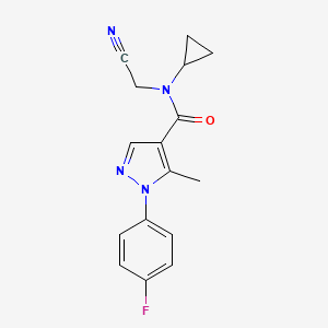 molecular formula C16H15FN4O B2930988 N-(cyanomethyl)-N-cyclopropyl-1-(4-fluorophenyl)-5-methyl-1H-pyrazole-4-carboxamide CAS No. 1252514-59-2