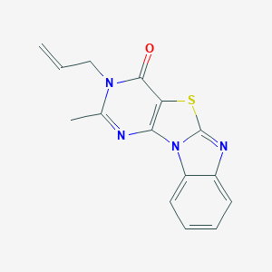 molecular formula C15H12N4OS B293099 4-methyl-5-prop-2-enyl-8-thia-1,3,5,10-tetrazatetracyclo[7.7.0.02,7.011,16]hexadeca-2(7),3,9,11,13,15-hexaen-6-one 