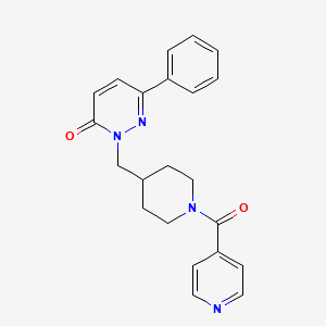 molecular formula C22H22N4O2 B2930996 6-Phenyl-2-{[1-(pyridine-4-carbonyl)piperidin-4-yl]methyl}-2,3-dihydropyridazin-3-one CAS No. 2097882-76-1