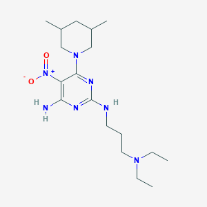 N~2~-[3-(diethylamino)propyl]-6-(3,5-dimethylpiperidin-1-yl)-5-nitropyrimidine-2,4-diamine