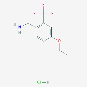 molecular formula C10H13ClF3NO B2931001 [4-Ethoxy-2-(trifluoromethyl)phenyl]methanamine;hydrochloride CAS No. 2413876-23-8