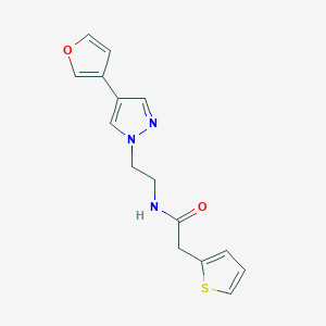 molecular formula C15H15N3O2S B2931002 N-(2-(4-(furan-3-yl)-1H-pyrazol-1-yl)ethyl)-2-(thiophen-2-yl)acetamide CAS No. 2034330-68-0