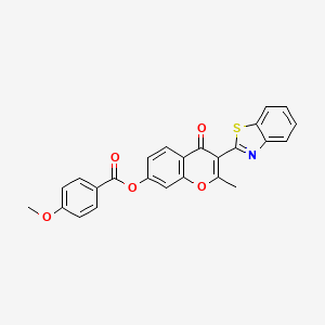 molecular formula C25H17NO5S B2931012 3-(benzo[d]thiazol-2-yl)-2-methyl-4-oxo-4H-chromen-7-yl 4-methoxybenzoate CAS No. 610760-28-6