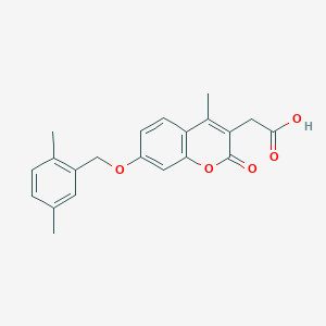molecular formula C21H20O5 B2931014 {7-[(2,5-dimethylbenzyl)oxy]-4-methyl-2-oxo-2H-chromen-3-yl}acetic acid CAS No. 858753-46-5