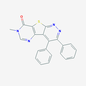 molecular formula C21H14N4OS B293102 7-methyl-3,4-diphenylpyrimido[4',5':4,5]thieno[2,3-c]pyridazin-8(7H)-one 