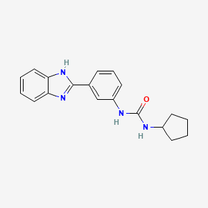 molecular formula C19H20N4O B2931044 1-(3-(1H-苯并[d]咪唑-2-基)苯基)-3-环戊基脲 CAS No. 1234976-82-9