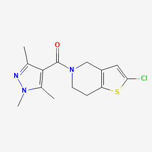 (2-chloro-6,7-dihydrothieno[3,2-c]pyridin-5(4H)-yl)(1,3,5-trimethyl-1H-pyrazol-4-yl)methanone