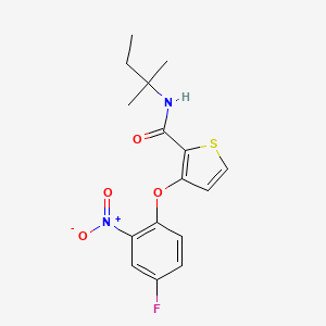 molecular formula C16H17FN2O4S B2931053 3-(4-fluoro-2-nitrophenoxy)-N-(tert-pentyl)-2-thiophenecarboxamide CAS No. 306977-52-6