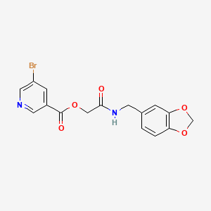 [2-(1,3-Benzodioxol-5-ylmethylamino)-2-oxoethyl] 5-bromopyridine-3-carboxylate