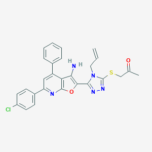 1-({4-allyl-5-[3-amino-6-(4-chlorophenyl)-4-phenylfuro[2,3-b]pyridin-2-yl]-4H-1,2,4-triazol-3-yl}sulfanyl)acetone