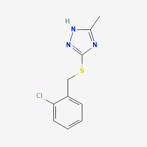 molecular formula C10H10ClN3S B2931061 3-((2-chlorobenzyl)thio)-5-methyl-4H-1,2,4-triazole CAS No. 449747-59-5