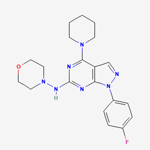 molecular formula C20H24FN7O B2931063 N-[1-(4-fluorophenyl)-4-(piperidin-1-yl)-1H-pyrazolo[3,4-d]pyrimidin-6-yl]morpholin-4-amine CAS No. 1207041-33-5