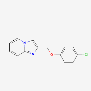 molecular formula C15H13ClN2O B2931065 2-((4-Chlorophenoxy)methyl)-5-methylimidazo[1,2-a]pyridine CAS No. 301860-83-3