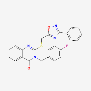 3-(4-fluorobenzyl)-2-(((3-phenyl-1,2,4-oxadiazol-5-yl)methyl)thio)quinazolin-4(3H)-one